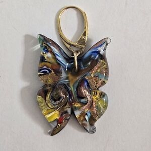 Il Murano Di Francesca Gold Foil Butterfly pendant